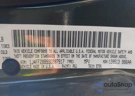 2009 Jeep Patriot Sport z USA, uszkodzony, nr VIN 1J4FF28B99D207917